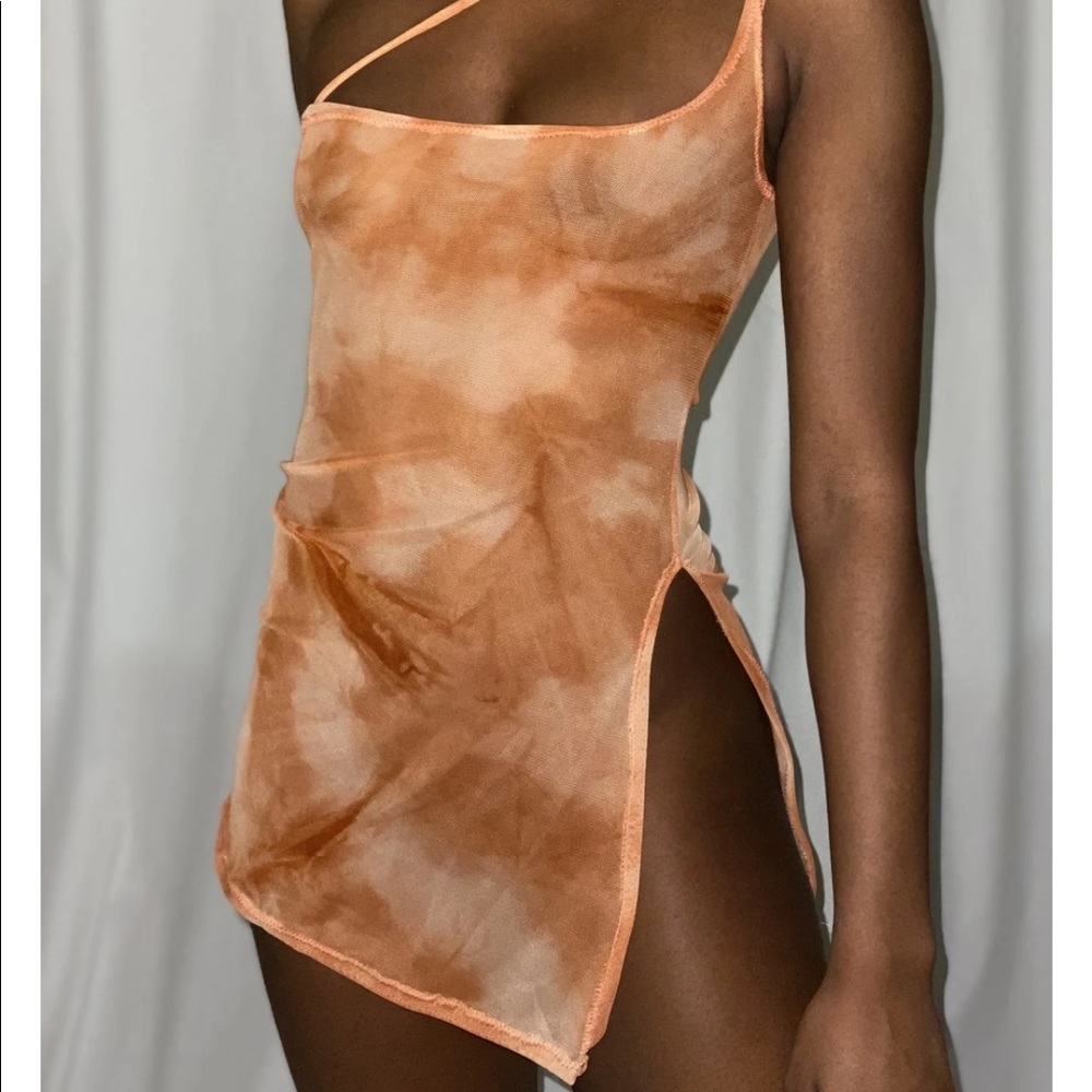 Custom made side split dress